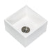 Kingston Brass Arcticstone 15 in. Undermount Solid-Surface Square Single Bowl Bar Sink with Drain, Matte White -GKUSA15158