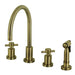 Kingston Brass Concord 8 in. Widespread Kitchen Faucet with Brass Sprayer - KS8726DXBS