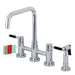 Kingston Brass Concord Two-Handle Bridge Kitchen Faucet with Brass Side Sprayer - KS8288DKLBS