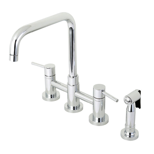 Kingston Brass Concord Two-Handle Bridge Kitchen Faucet with Brass Sprayer - KS8287DLBS