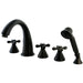 Kingston Brass Roman Tub Faucet 5 Pieces with Hand Shower - KS23655AX