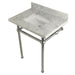 Kingston Brass Templeton 30" x 22" Carrara Marble Vanity Top with Brass Console Legs - KVPB30MBSQ1