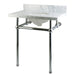 Kingston Brass Templeton 30" x 22" Carrara Marble Vanity Top with Brass Console Legs - KVPB30MB1