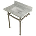 Kingston Brass Templeton 30" x 22" Carrara Marble Vanity Top with Brass Console Legs - KVPB30MBSQ1