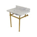 Kingston Brass Templeton 30" x 22" Carrara Marble Vanity Top with Brass Console Legs - KVPB3030MB7