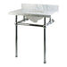 Kingston Brass Templeton 30" x 22" Carrara Marble Vanity Top with Brass Console Legs - KVPB30MB1