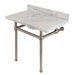 Kingston Brass Templeton 36" x 22" Carrara Marble Vanity Top with Brass Console Legs - KVPB3630MB7