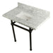 Kingston Brass Templeton 36" x 22" Carrara Marble Vanity Top with Brass Console Legs - KVPB3630MBSQ1