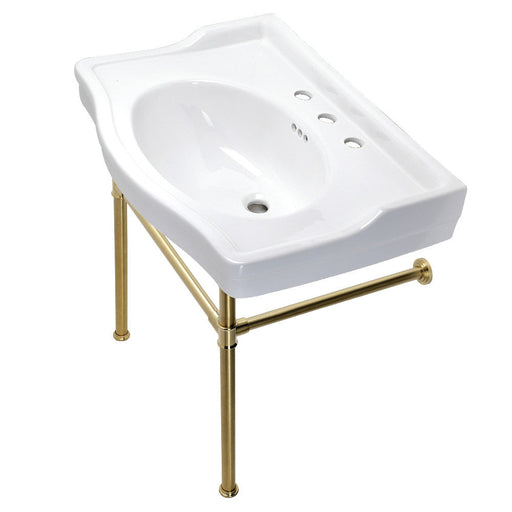 Kingston Brass Victorian 30-Inch Console Sink with Stainless Steel Legs - VPB33081ST