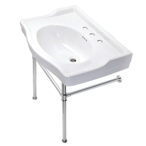 Kingston Brass Victorian 30-Inch Console Sink with Stainless Steel Legs - VPB33081ST