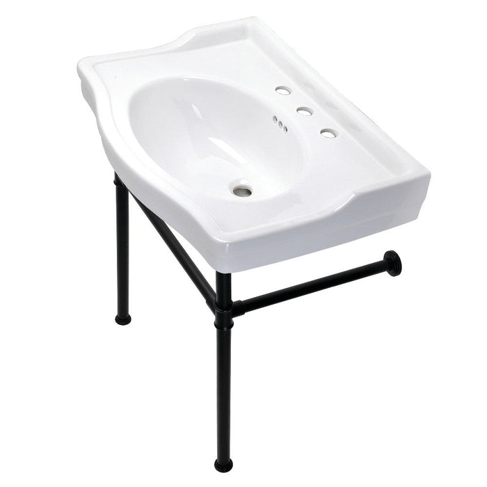 Kingston Brass Victorian 30-Inch Console Sink with Stainless Steel Legs - VPB33081ST