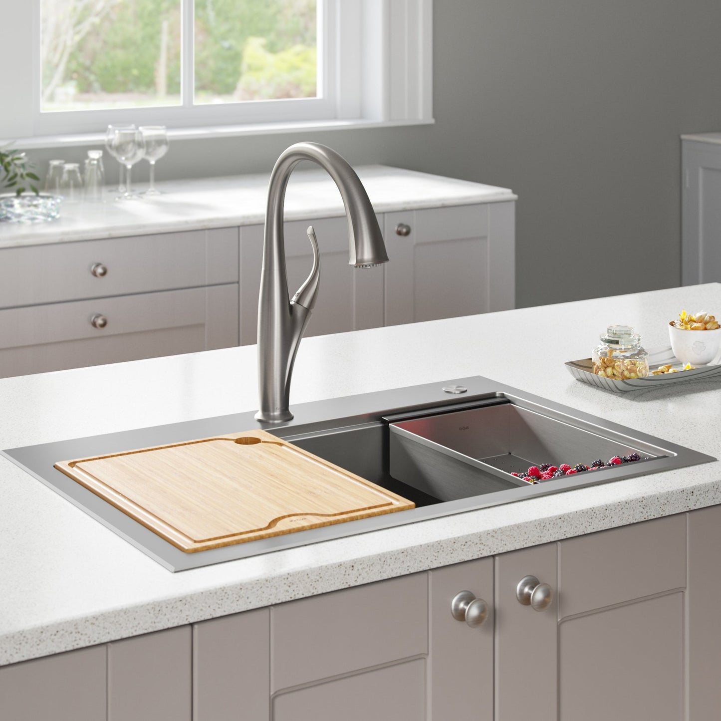 Kraus 32" Drop in Workstation Kitchen Sink -KWT300-32