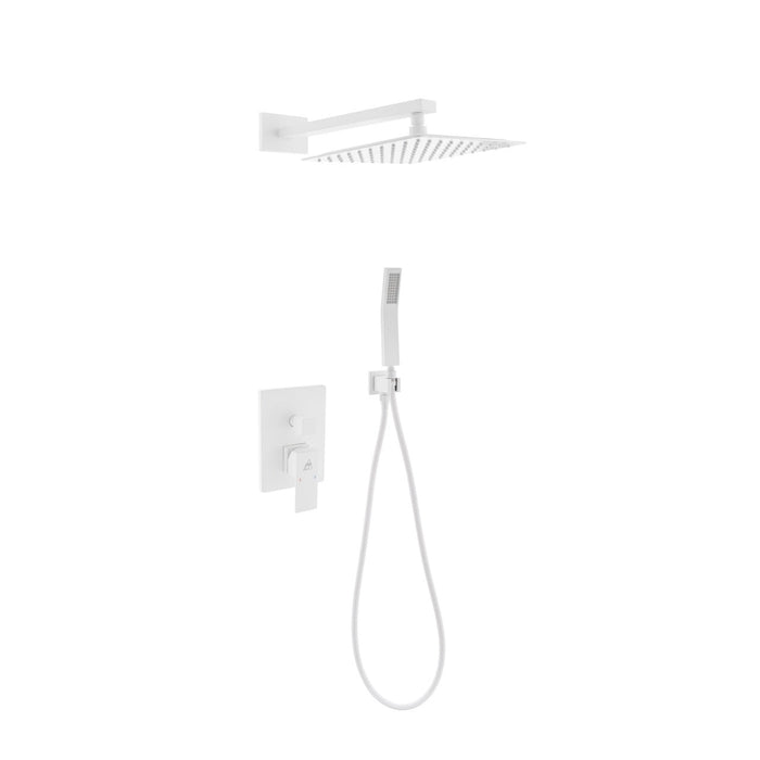 KubeBath 2 Piece Shower Set with 12" Square Rain Shower and Handheld Shower - BK-WR300HH2V