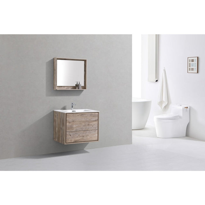 KubeBath 30 in. De Lusso Wall Mount Modern Bathroom Vanity With Color Options - DL30-HGASH