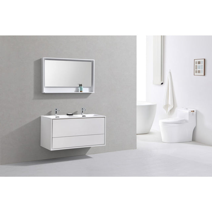 KubeBath 36 in. De Lusso Wall Mount Modern Bathroom Vanity With Color Options - DL36-GW Copy