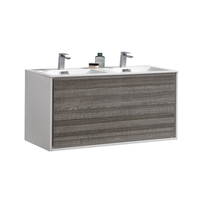 KubeBath 36 in. De Lusso Wall Mount Modern Bathroom Vanity With Color Options - DL36-GW Copy