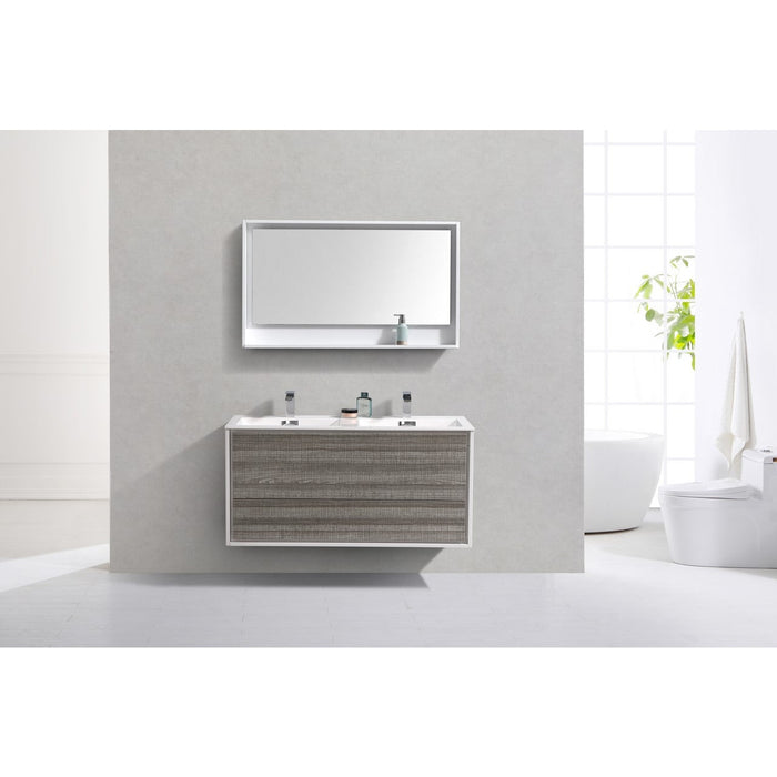 KubeBath 36 in. De Lusso Wall Mount Modern Bathroom Vanity With Color Options - DL36-GW Copy