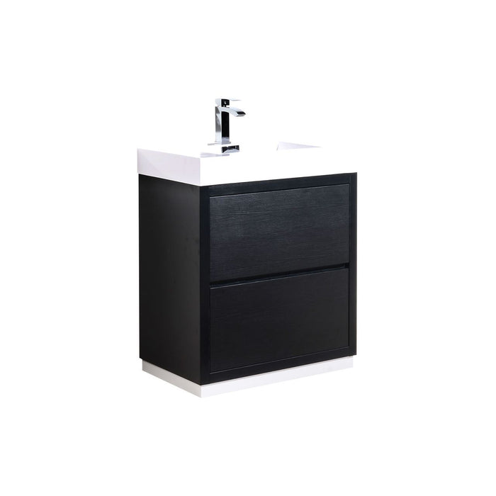 KubeBath Bliss 30 in. Free Standing Single Sink Modern Bathroom Vanity with Color Options - FMB30-GW