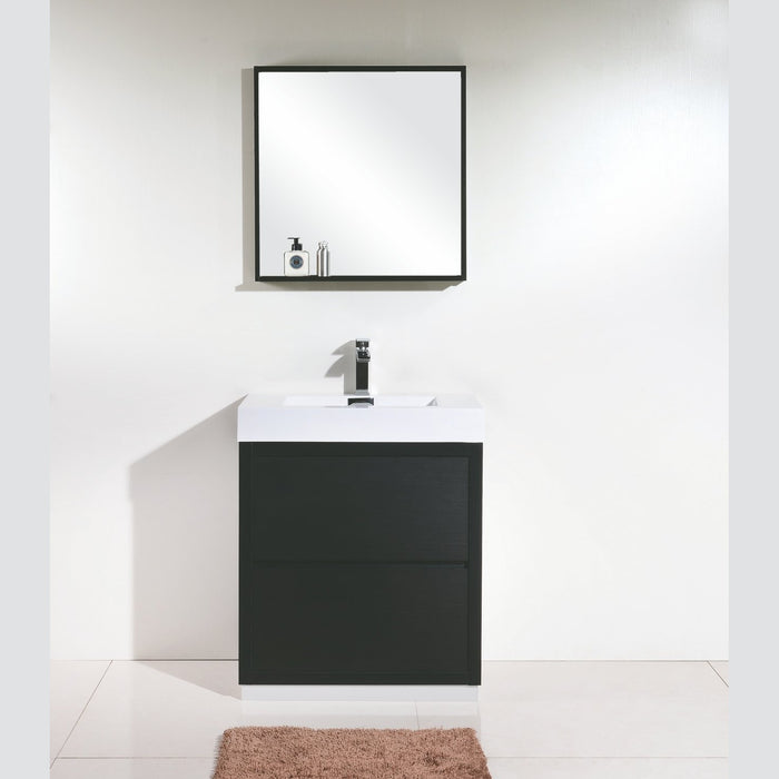 KubeBath Bliss 30 in. Free Standing Single Sink Modern Bathroom Vanity with Color Options - FMB30-GW