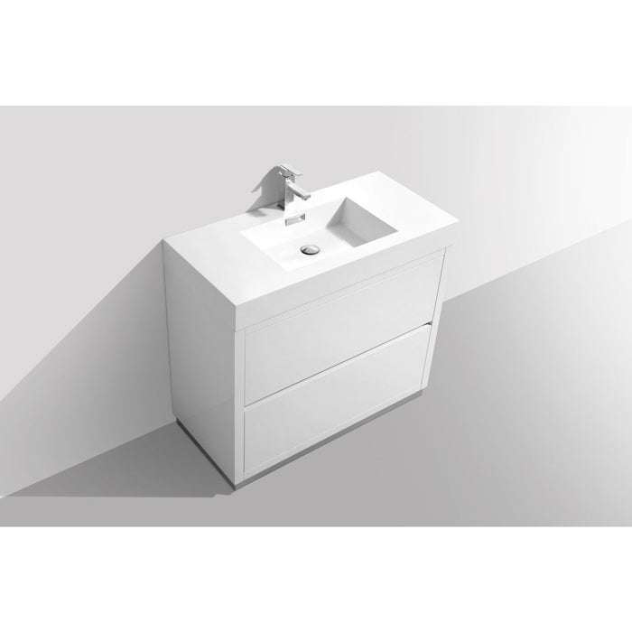 KubeBath Bliss 48 in. Free Standing Single Sink Modern Bathroom Vanity - FMB48-GW