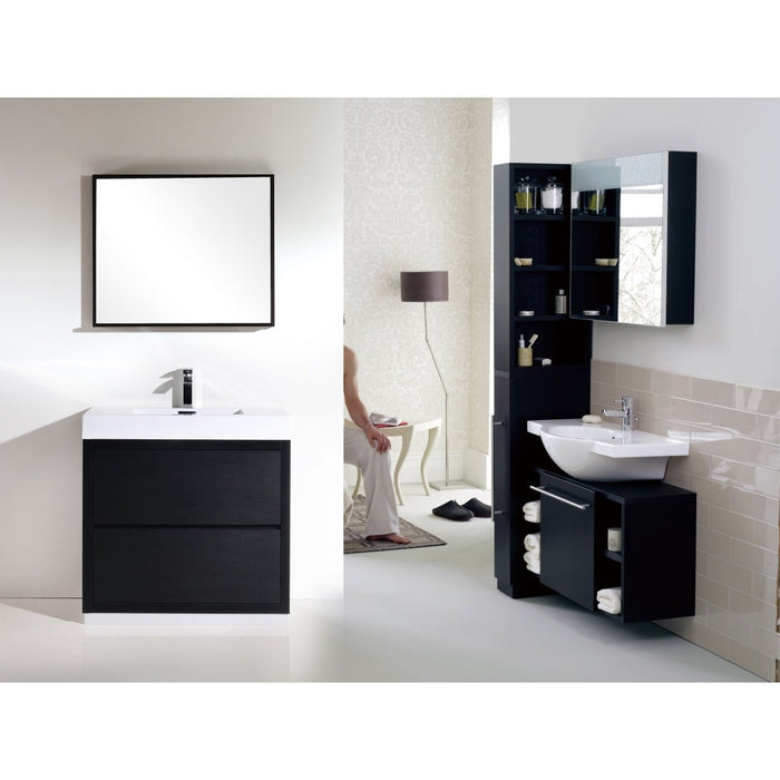 KubeBath Bliss 48 in. Free Standing Single Sink Modern Bathroom Vanity - FMB48-GW