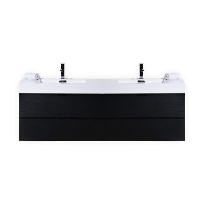 KubeBath Bliss 80 in. Wall Mount Double Sink Modern Bathroom Vanity - BSL80D-GW