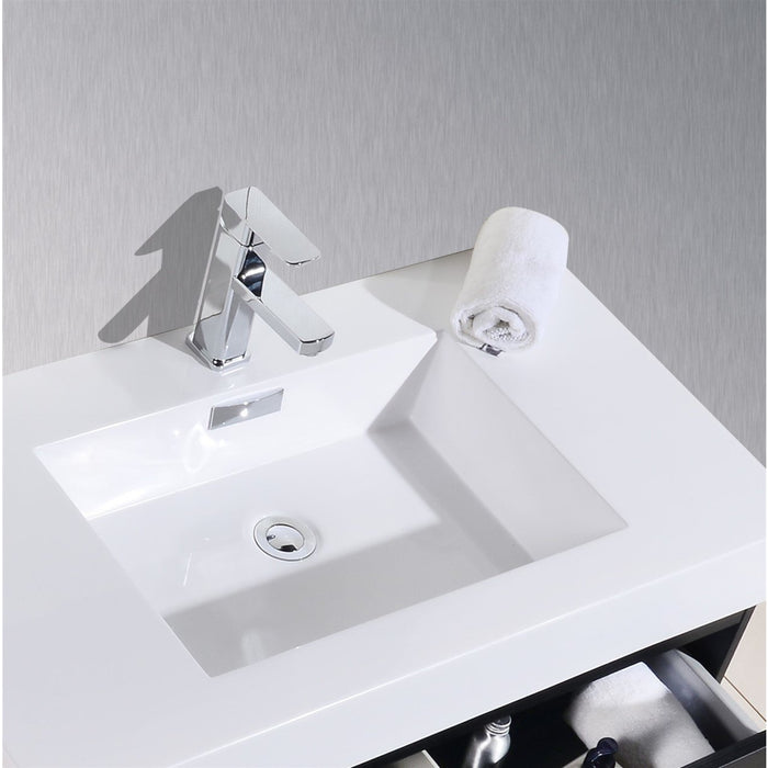 KubeBath Bliss 80 in. Wall Mount Double Sink Modern Bathroom Vanity - BSL80D-GW