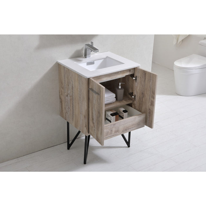 KubeBath Bosco 24 in. Modern Bathroom Vanity With Color Options - KB24GW