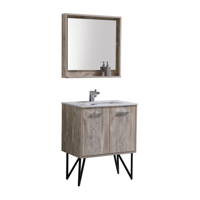 KubeBath Bosco 30 in. Modern Bathroom Vanity With Color Options - KB30GW