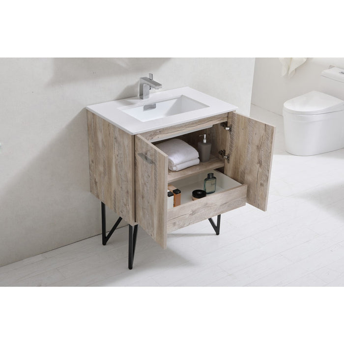 KubeBath Bosco 30 in. Modern Bathroom Vanity With Color Options - KB30GW