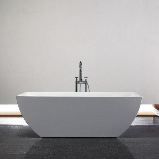 KubeBath Contemporanea 67 in. Free Standing Bathtub in White - KFST2167