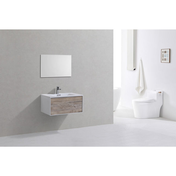 KubeBath 24 in. De Lusso Wall Mount Modern Bathroom Vanity With Color Options - DL24-GW Copy