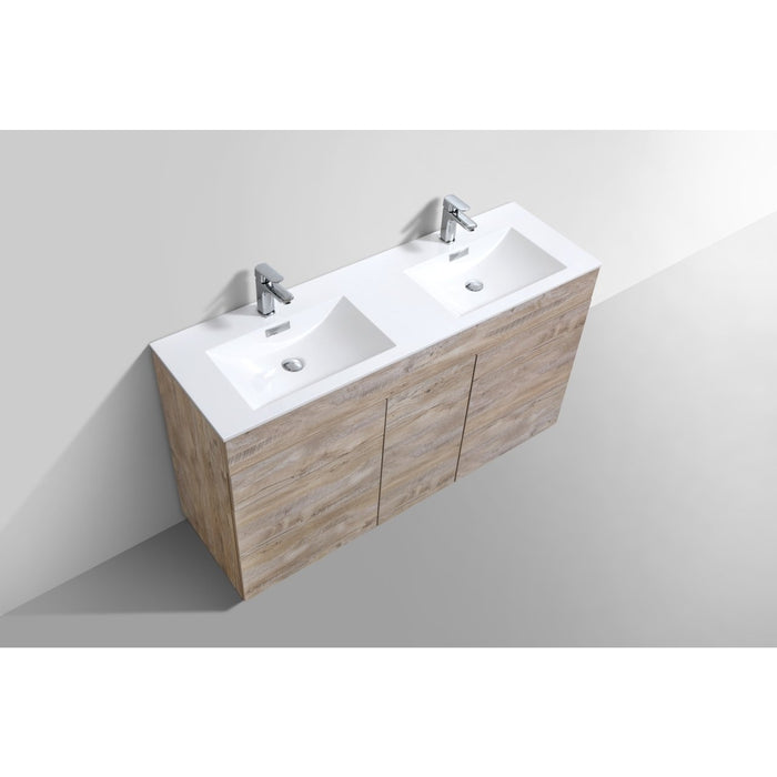 KubeBath Milano 60 in. Double Sink Modern Bathroom Vanity with Color Options - KFM60D-GW