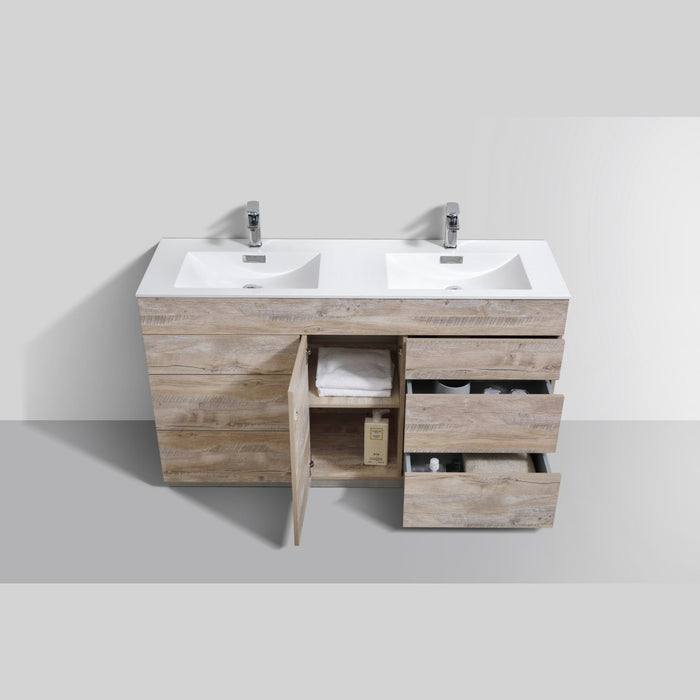 KubeBath Milano 60 in. Double Sink Modern Bathroom Vanity with Color Options - KFM60D-GW