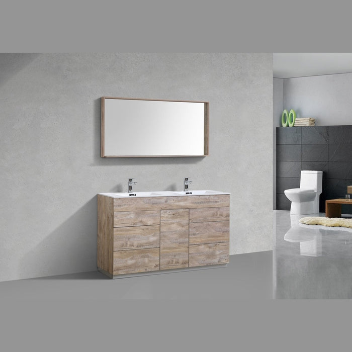 KubeBath Milano 60 in. Double Sink Modern Bathroom Vanity with Color Options - KFM60D-GW