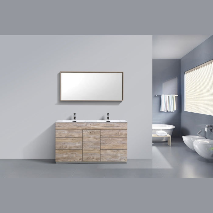 KubeBath Milano 60 in. Double Sink Modern Bathroom Vanity with Color Options - KFM60D-GW