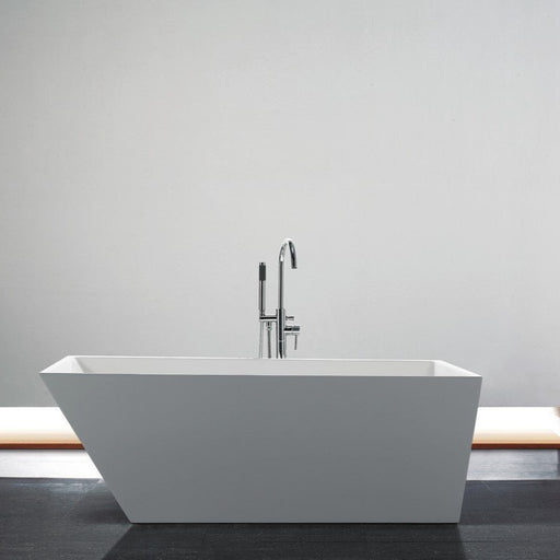 KubeBath Obliquo 67 in. Free Standing Bathtub in White - KFST1667