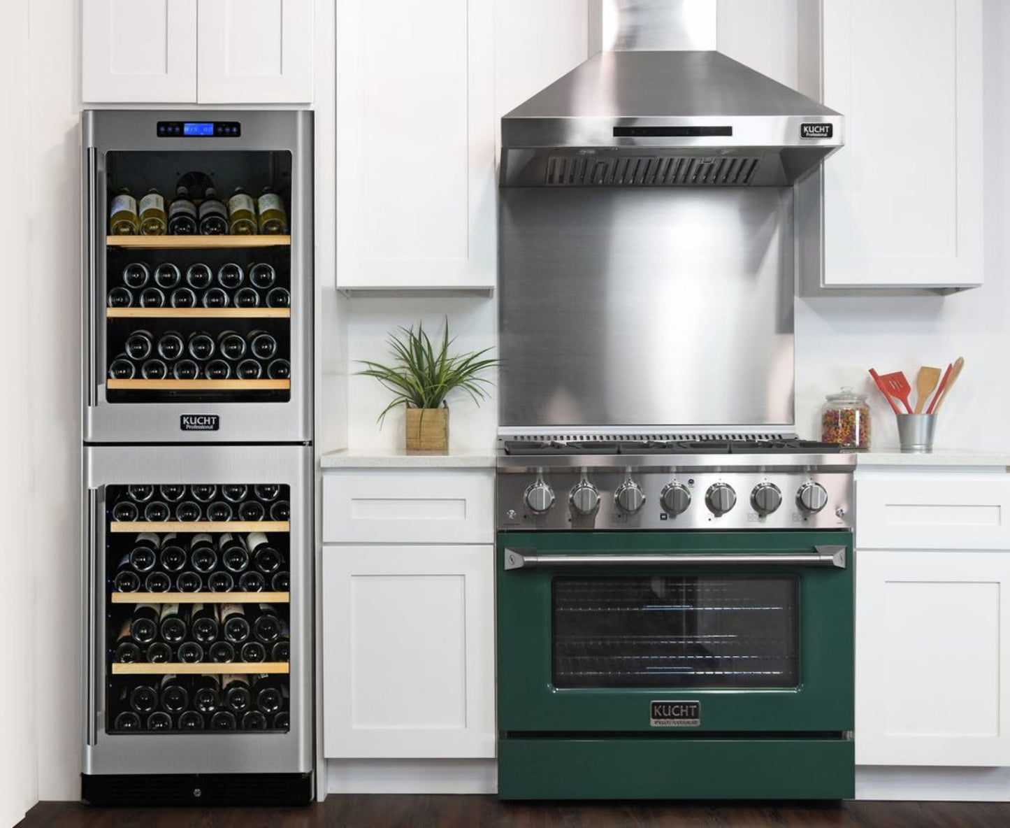 Kucht 36 Inch Professional KNG Series Natural Gas Stainless Steel Range with Green Oven Door - KNG361-G