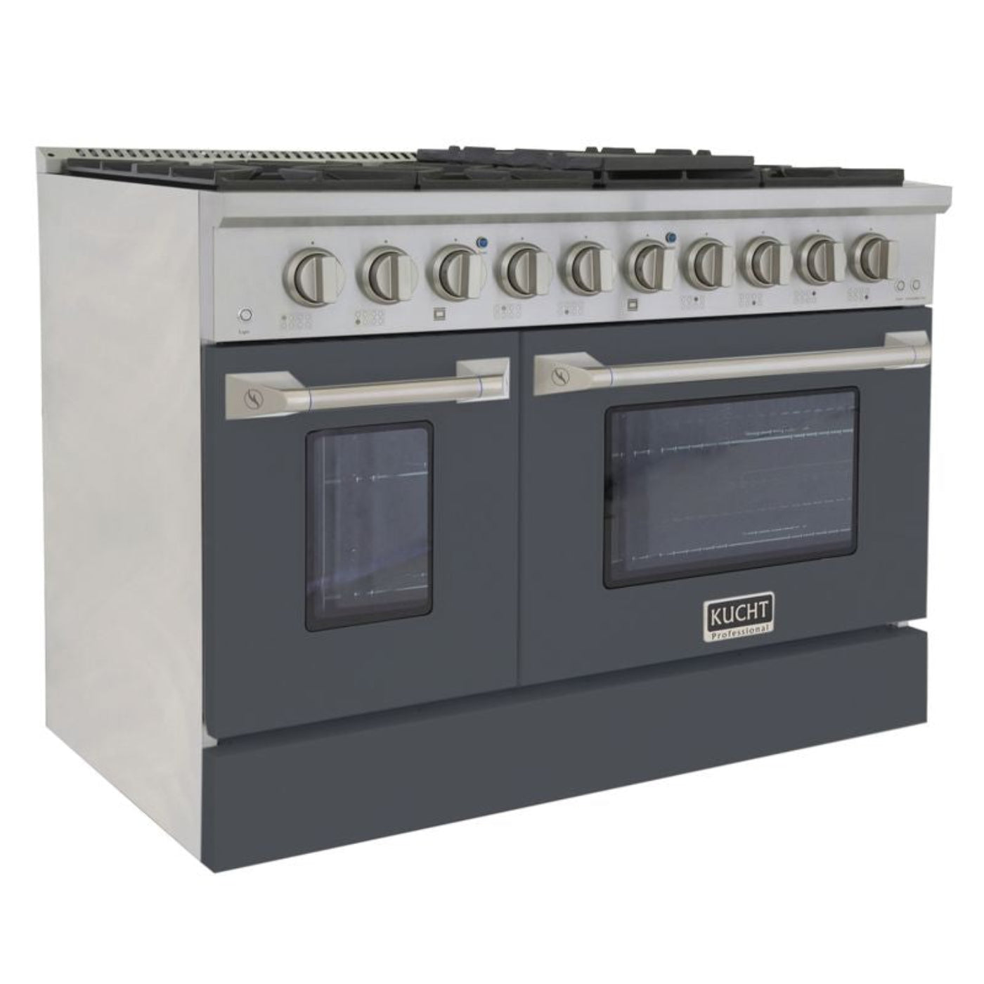 Kucht 48 Inch Pro-Style KDF Series Natural Gas Stainless Steel Dual Fuel Range with Grey Oven Door