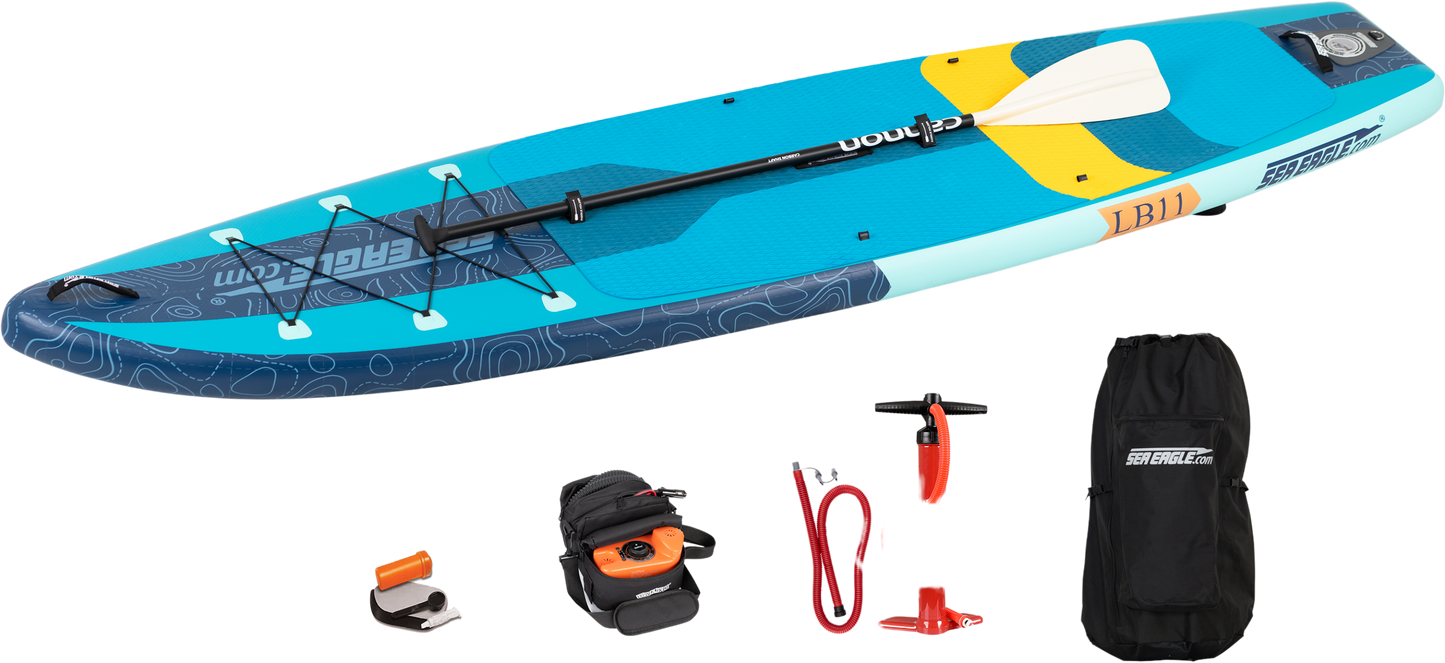 Sea Eagle LB11K_EP LongBoard 11 Inflatable Board Electric Pump Package New - LB11K_EP