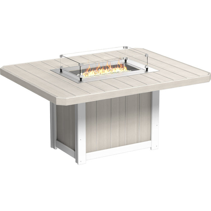 LuxCraft Lumin Fire Table 62″ Rectangular Dining Height - LFT62R-DHCHB