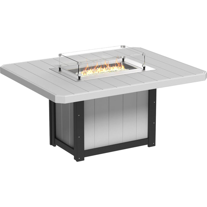 LuxCraft Lumin Fire Table 62″ Rectangular Dining Height - LFT62R-DHCHB