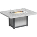 LuxCraft Lumin Fire Table 62″ Rectangular Dining Height - LFT62R-DHCHB