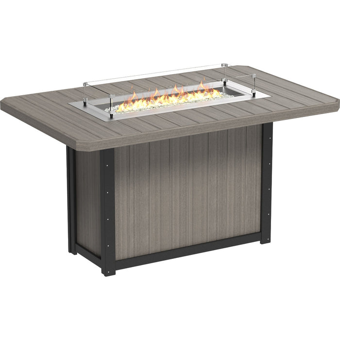 LuxCraft Lumin Fire Table79″ Rectangular Bar Height - LFT79R-BHCHB