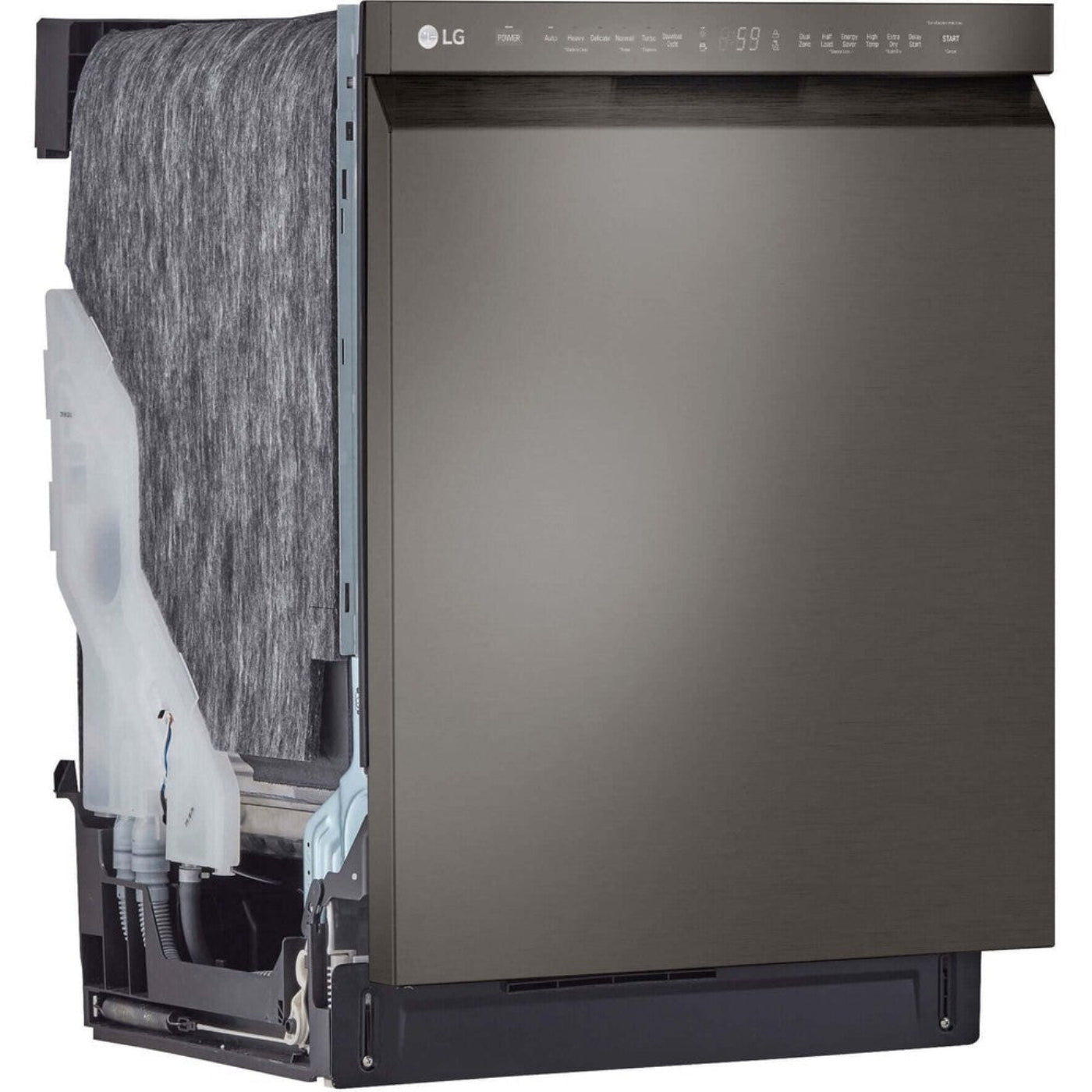 LG 24 in. Front Control Dishwasher with QuadWash and 3rd Rack in Black Stainless Steel (LDFN4542D)