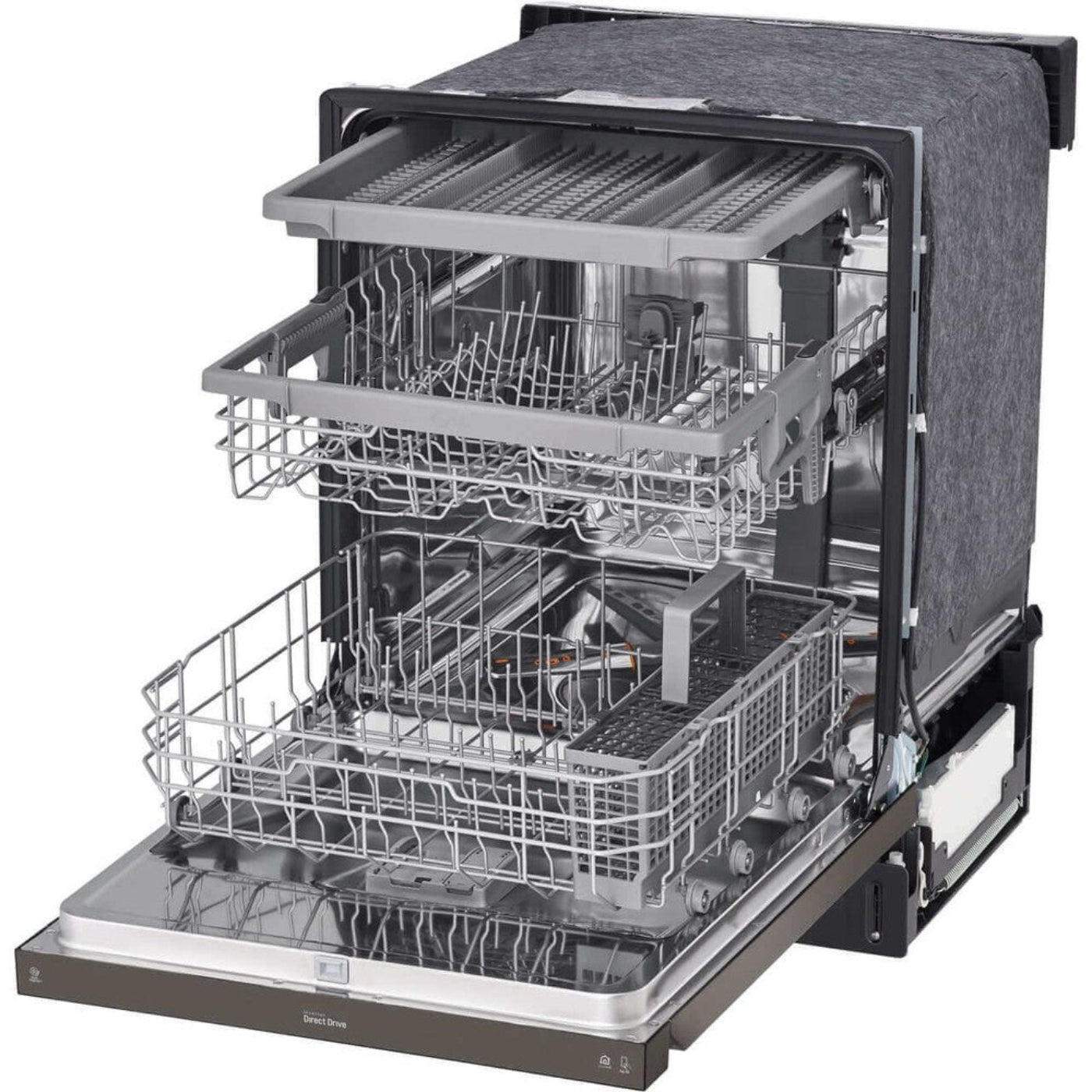 LG 24 in. Front Control Dishwasher with QuadWash and 3rd Rack in Black Stainless Steel (LDFN4542D)