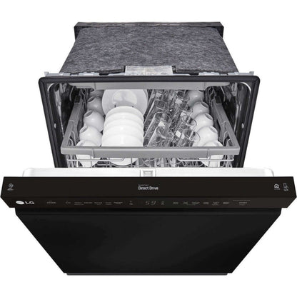 LG 24 in. Front Control Dishwasher with QuadWash and 3rd Rack in Smooth Black (LDFN4542B)
