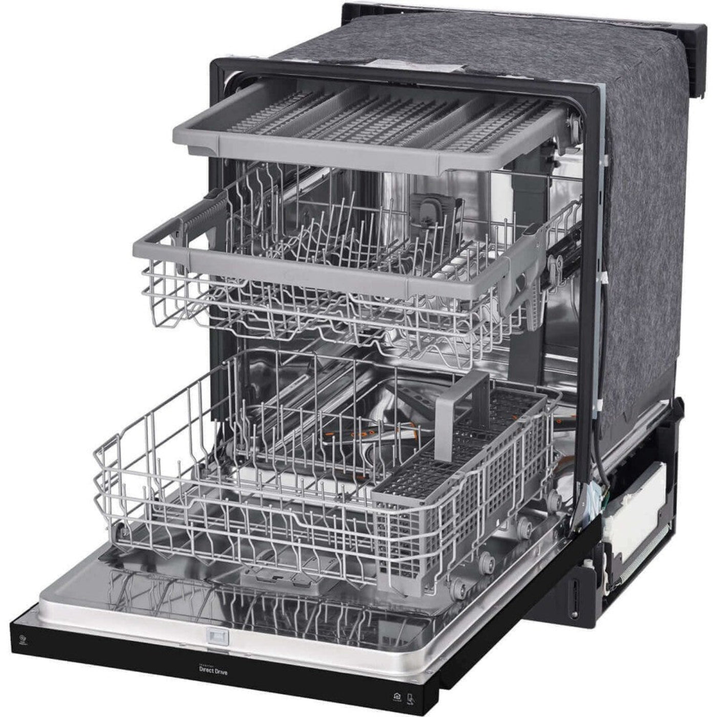 LG 24 in. Front Control Dishwasher with QuadWash and 3rd Rack in Smooth Black (LDFN4542B)
