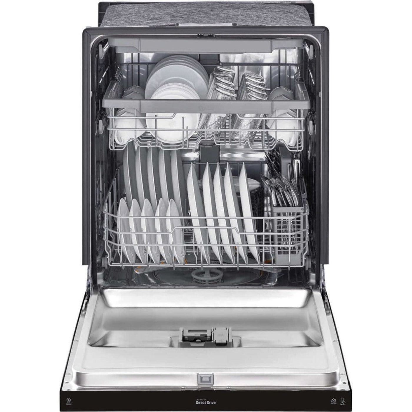 LG 24 in. Front Control Dishwasher with QuadWash and 3rd Rack in Smooth Black (LDFN4542B)