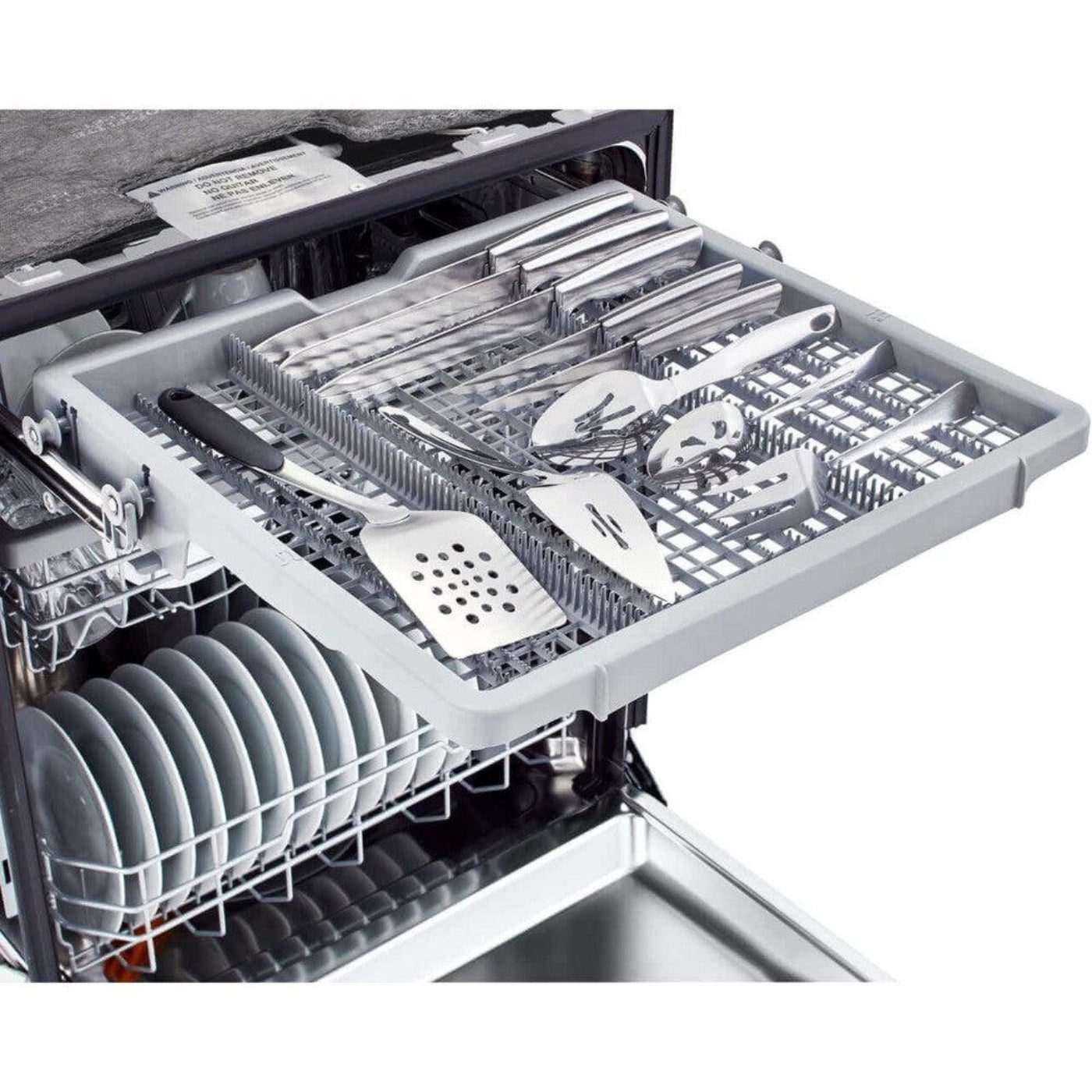 LG 24 in. Front Control Dishwasher with QuadWash and 3rd Rack in Smooth Black (LDFN4542B)